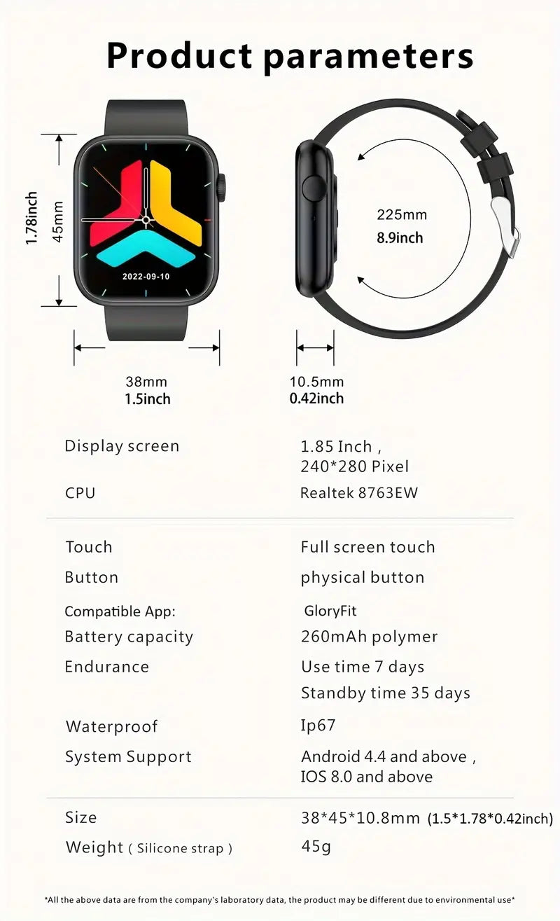 Smartwatch con chiamate Bluetooth e cinturino in silicone