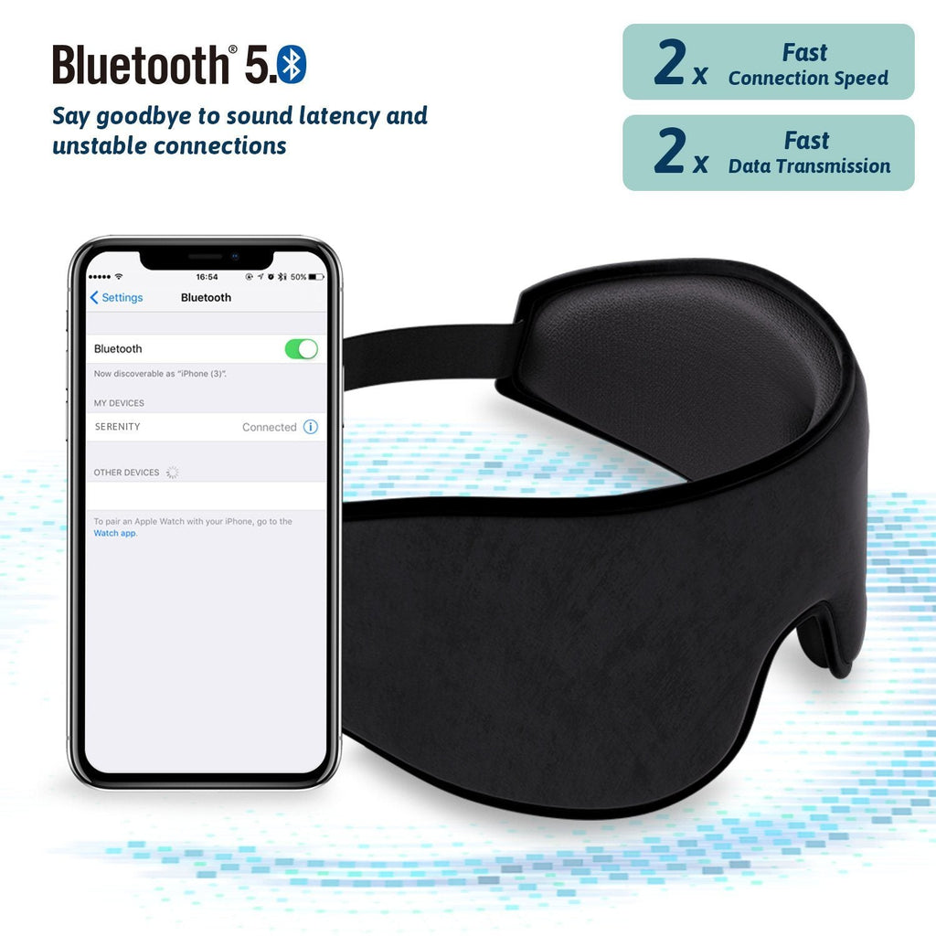Mascherina per dormire SERENITY con cuffie Bluetooth 5.0