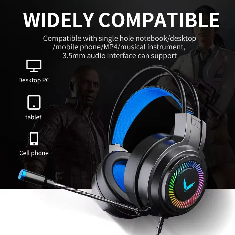 Cuffie gaming nere con surround virtuale 7.1