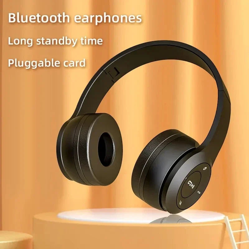 Cuffie Bluetooth pieghevoli per sport e gaming nere