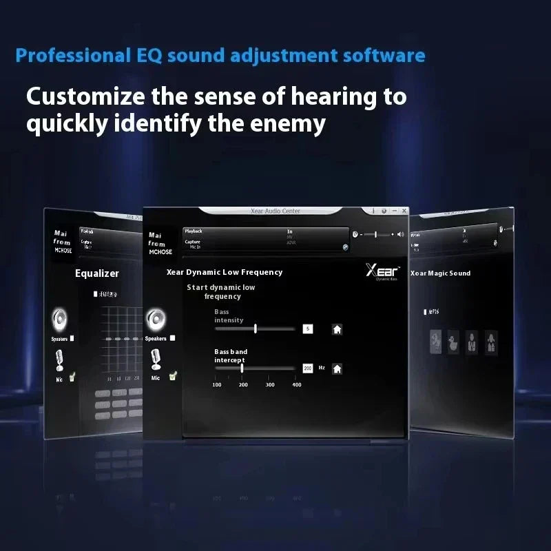 Cuffie gaming blu con connessione wireless e cablata