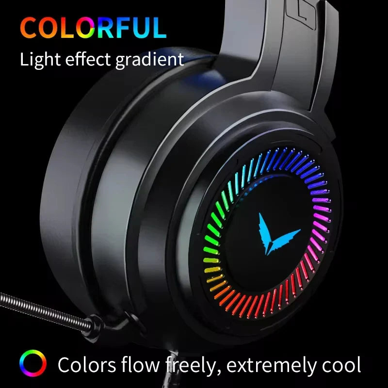 Cuffie gaming nere con surround virtuale 7.1