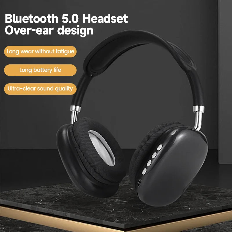 Cuffie gaming wireless Bluetooth P9 nere