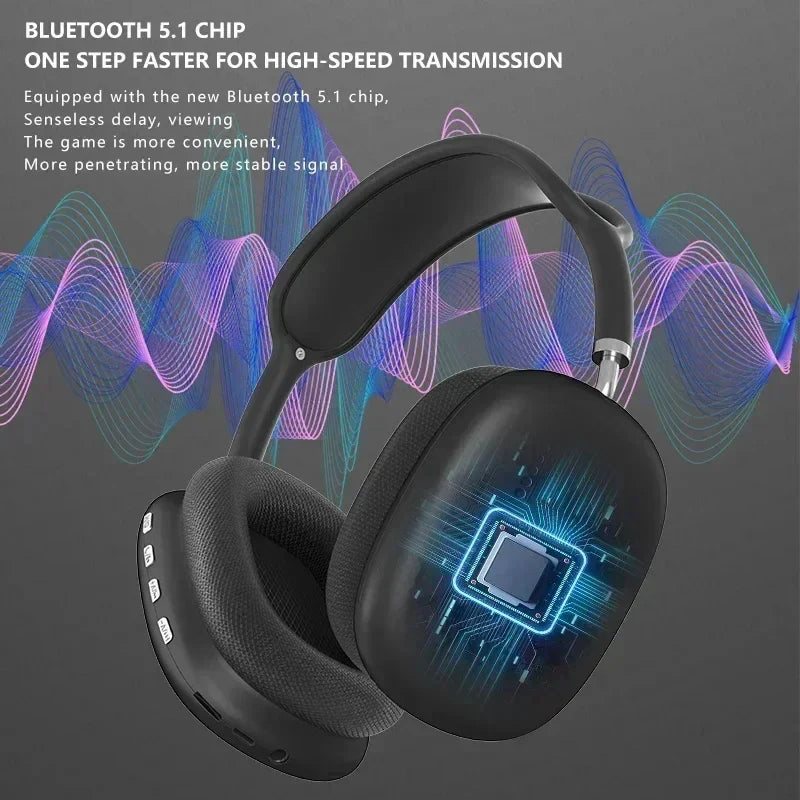 Cuffie gaming wireless Bluetooth P9 nere