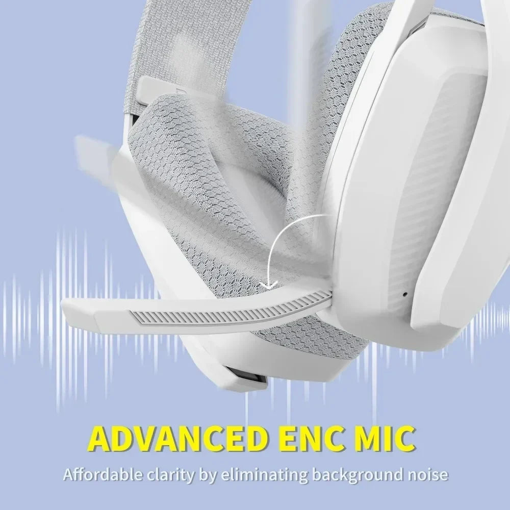 Cuffie gaming wireless con microfono bianche