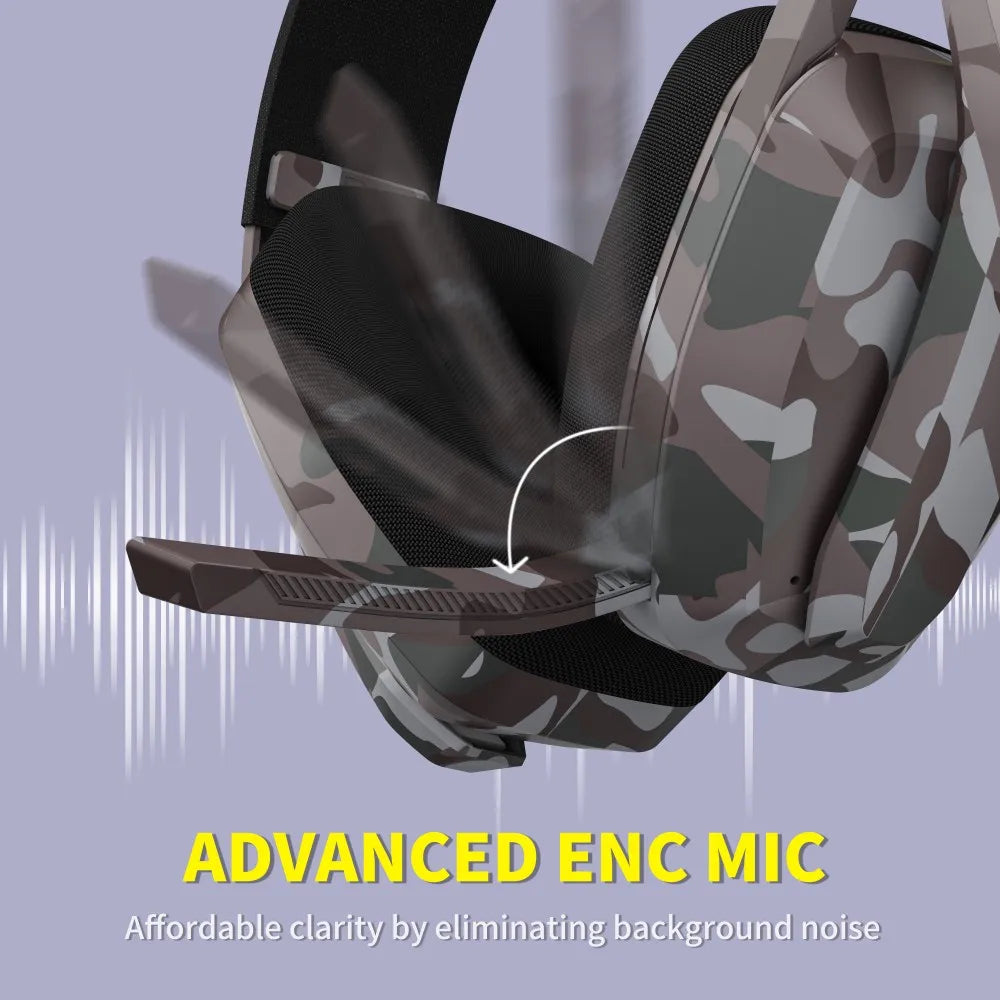 Cuffie gaming wireless mimetiche con microfono