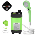Doccia portatile verde con display digitale e batteria da 6000 mAh
