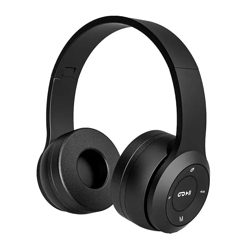 Cuffie Bluetooth pieghevoli per sport e gaming nere