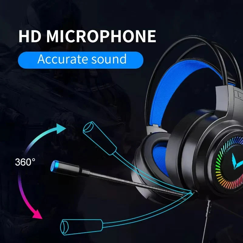 Cuffie gaming nere con surround virtuale 7.1