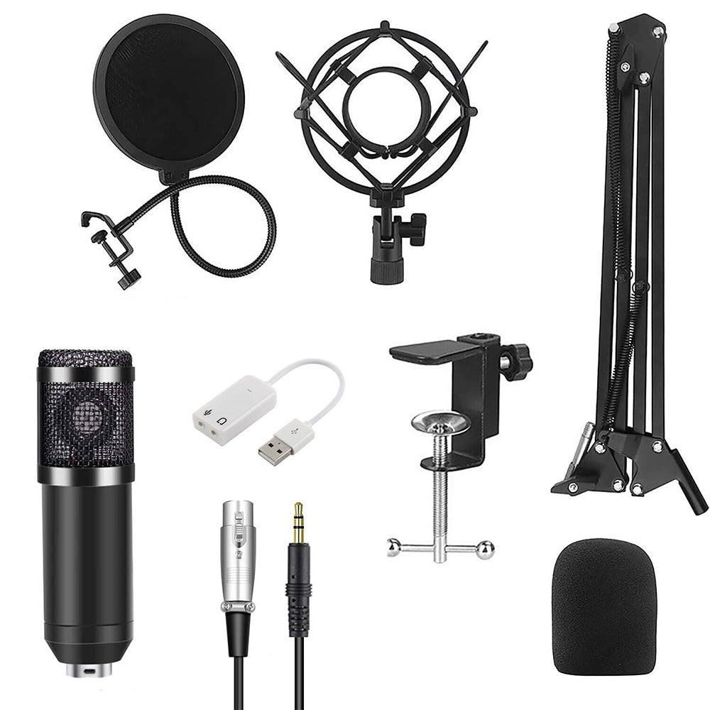 Microfono USB cardioide da scrivania con braccio e filtro antipop