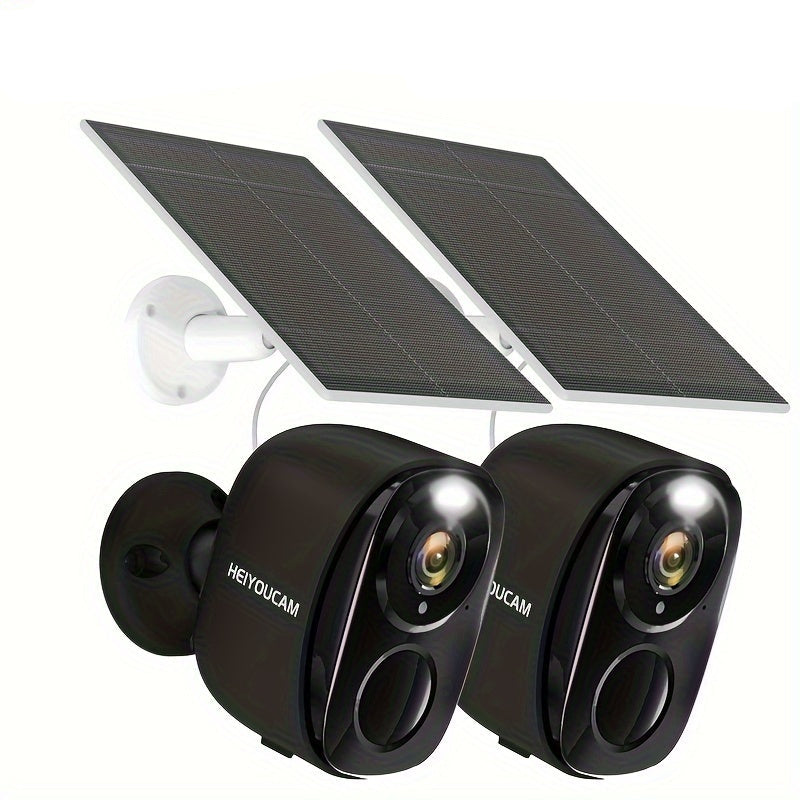 Set di 2 telecamere Wi-Fi solari da esterno 3 MP con audio bidirezionale