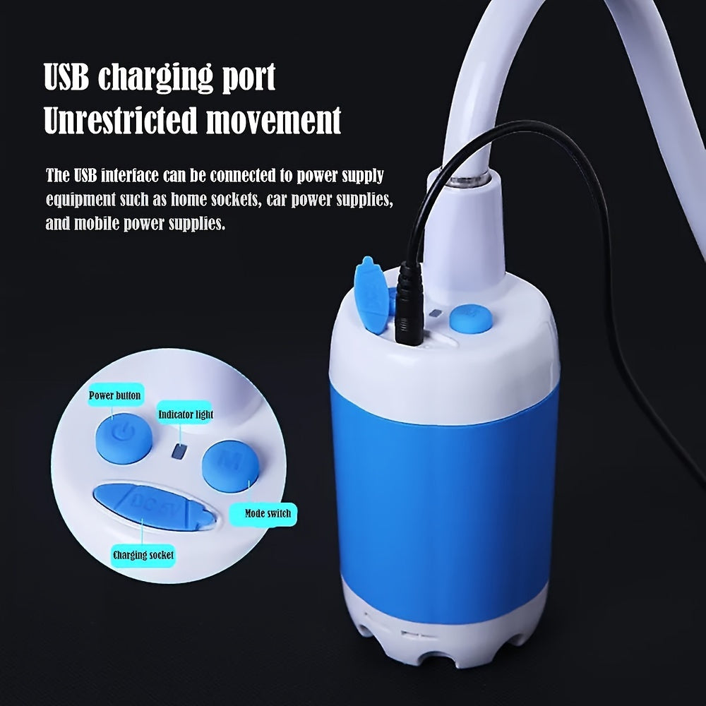 Doccia elettrica portatile blu con ricarica USB