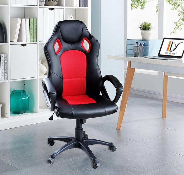 Sedia gaming con schienale colorato rosso