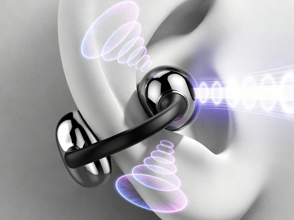 Auricolari Bluetooth open-ear Techancy KP2717 neri con aggancio a clip