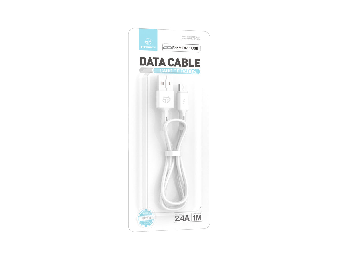 Cavo USB–Micro Techancy TB1738 bianco, 1 m, 2,4 A
