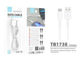 Cavo USB–Micro Techancy TB1738 bianco, 1 m, 2,4 A