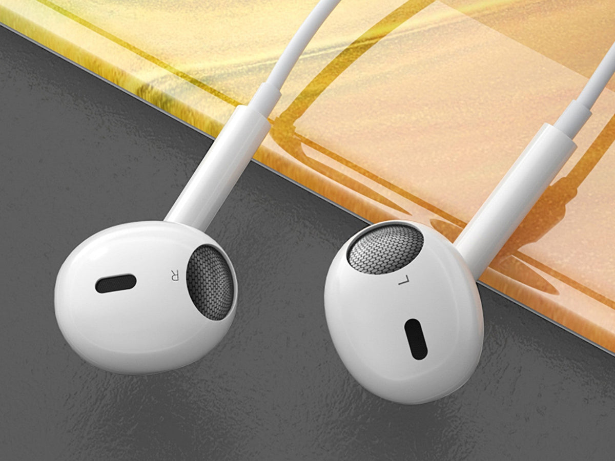 Auricolari USB-C Techancy TD8046 bianchi con microfono e controlli