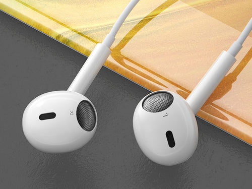 Auricolari USB-C Techancy TD8046 bianchi con microfono e controlli
