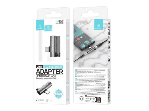 Adattatore USB-C a jack 3,5 mm con ricarica Techancy TV3756