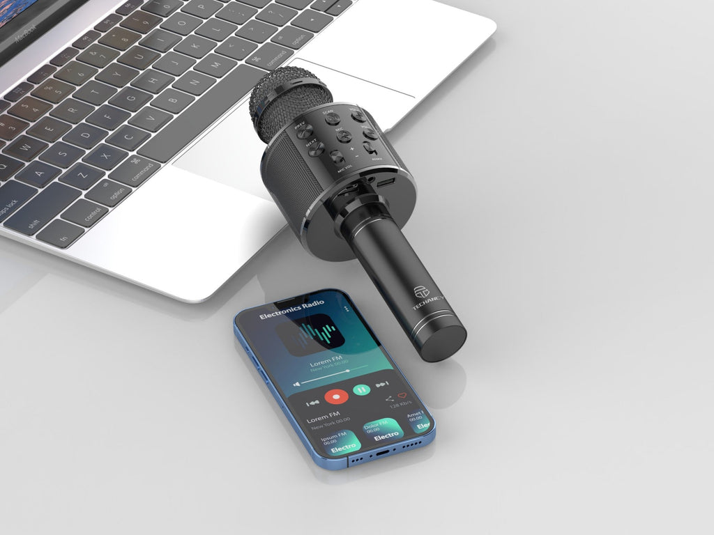 Microfono karaoke wireless Techancy KZ1561 con altoparlante Bluetooth
