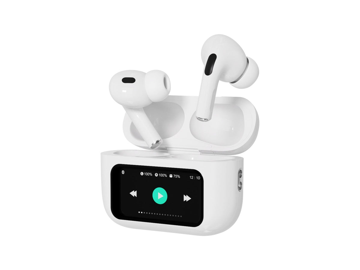 Auricolari Bluetooth Techancy KP2716 bianchi con ANC e custodia touch
