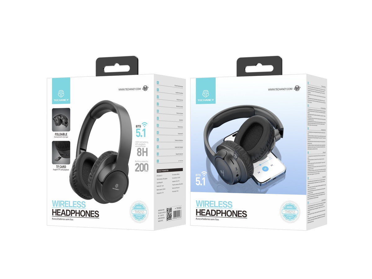 Cuffie Bluetooth pieghevoli Techancy TH5212 nere