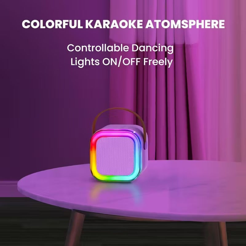 Mini sistema karaoke wireless viola con 2 microfoni