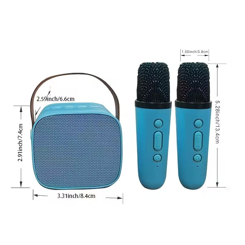 Mini altoparlante karaoke portatile wireless con 2 microfoni