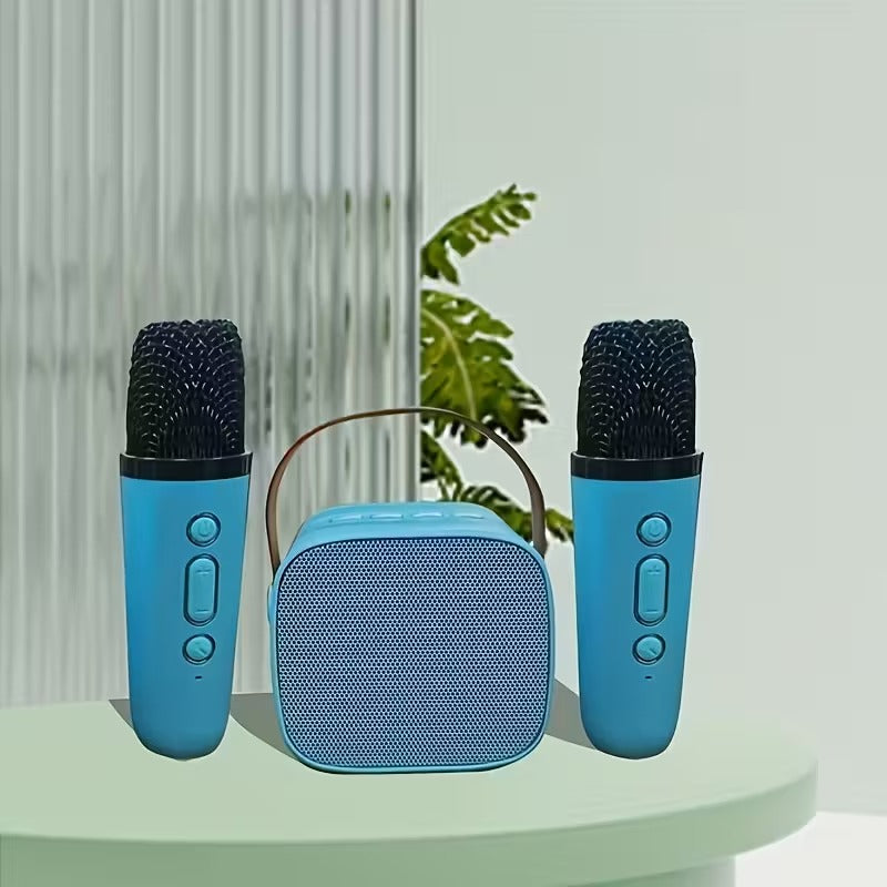 Mini altoparlante karaoke portatile wireless con 2 microfoni