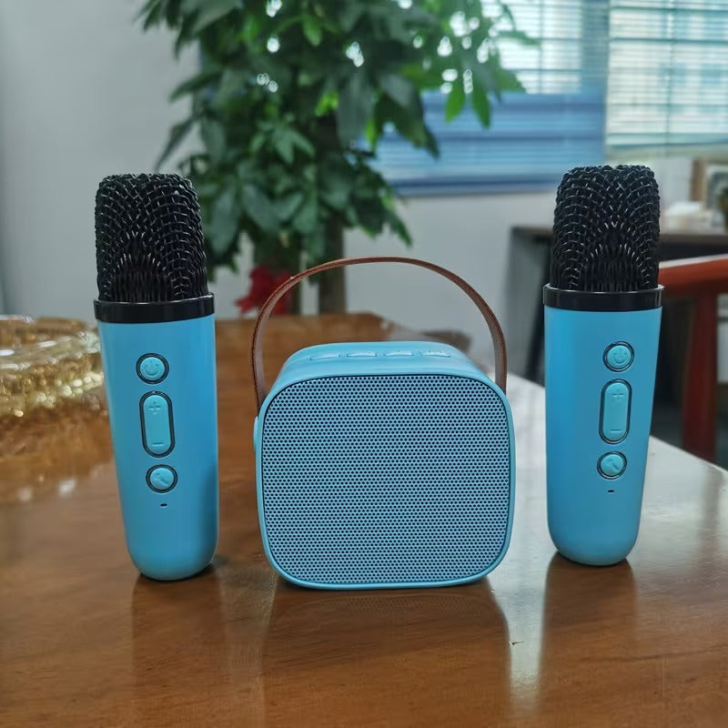 Mini altoparlante karaoke portatile wireless con 2 microfoni